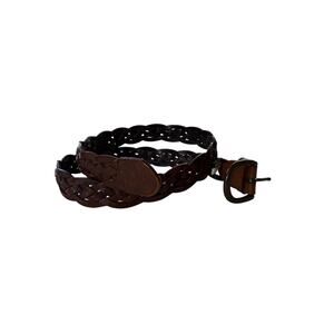 Abercrombie and Fitch Brown Women's Leather Braided Rope Belt Size Medium Large